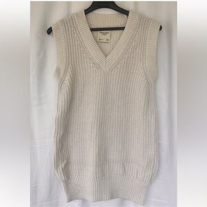 Abercrombie & Fitch Cable Knit Sweater Vest Academia Preppy Nautical Oversized